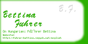 bettina fuhrer business card